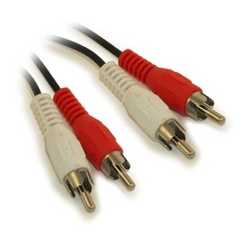 My Cable Mart 2ft 2 Wire RCA Audio Cables, Male/Male (General Duty)