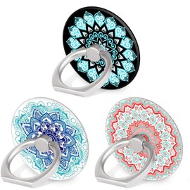Bonoma Phone Ring Stand Holder, 3-Pack 360 Degree Rotation Universal Finger Ring Stand Compatible with Smartphones and Tablets Mandala
