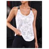 OYOANGLE Camo Print Cross Backless Workout Top for Women Tank