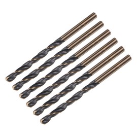 sourcing map 6pcs Jobber Drill Bits 4.2mm Black Nitride & Gold Titanium Coated 4341 High Speed Steel (HSS) 135 Degree Split Point Twist Drill Bits for Stainless Steel Metal Plastic Wood