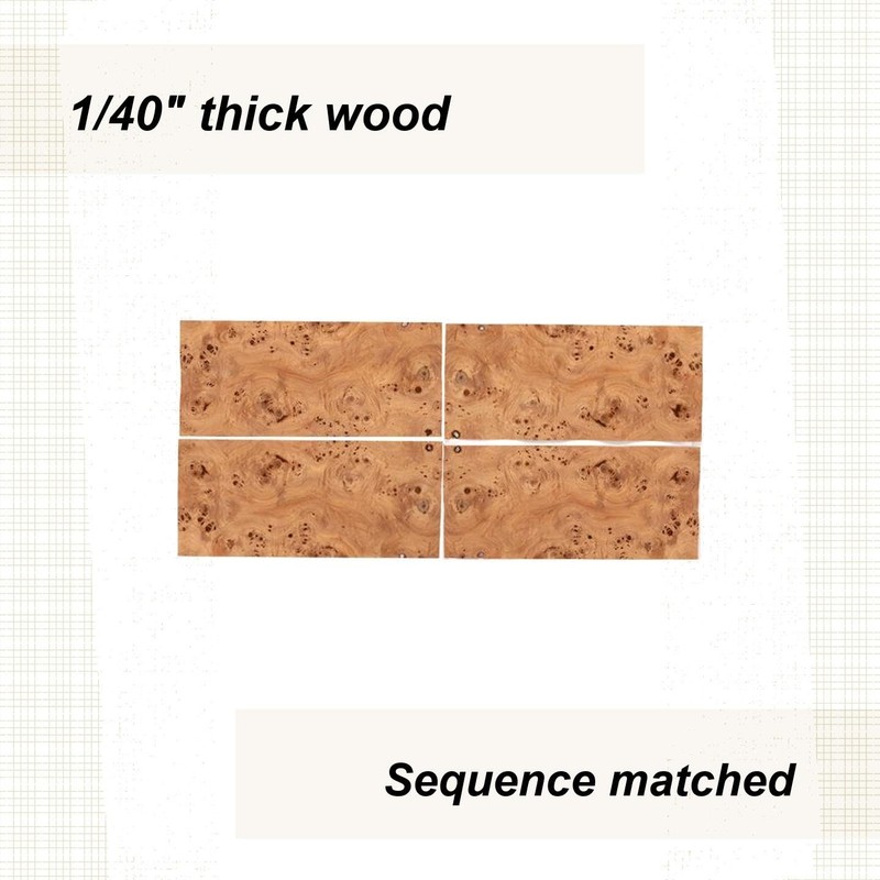 Sauers Mappa Burl Veneer 8" X 18" Sequence Matched 4-Piece