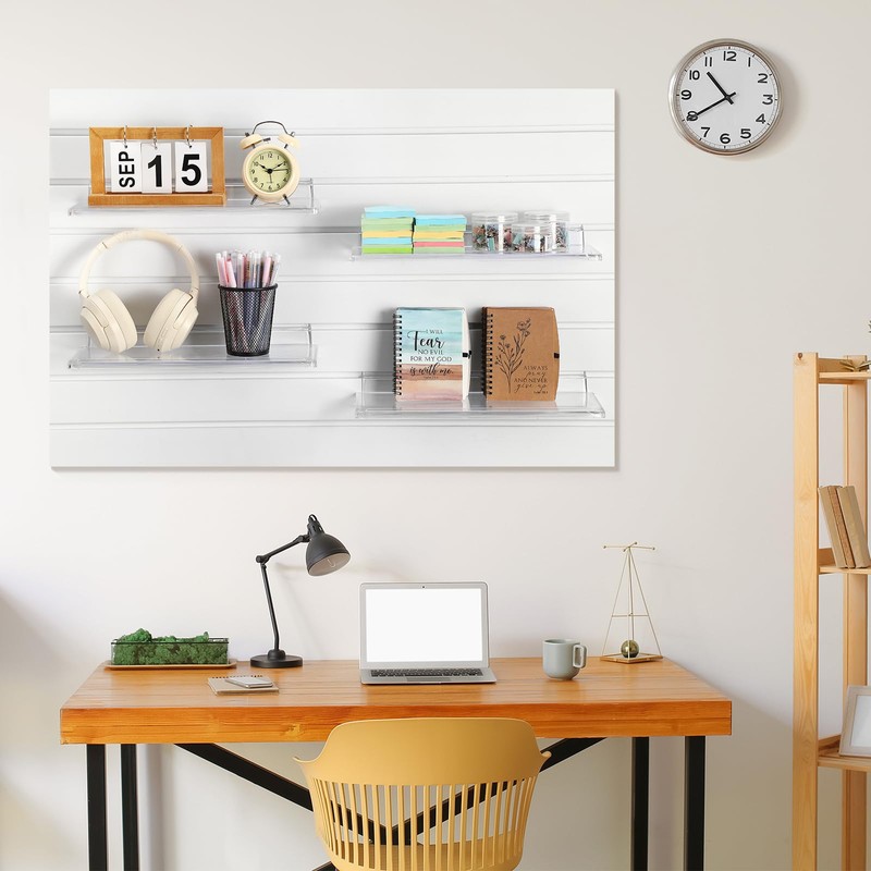 Briwooody 8 Pack Slatwall Shelves 14.5 x 5.9 in Plastic