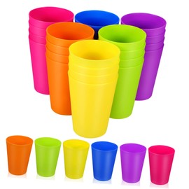 FRCOLOR 1 Set Plastic Cups Toddler Cups Blank Reusable Drink Mugs Reusable Cups Reusable Party 24 Pcs