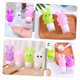 IWOWHERO 3pcs Leak Shampoo Bottle Travel Toiletries Bottles Lotion Squeeze Tube Bunny Design
