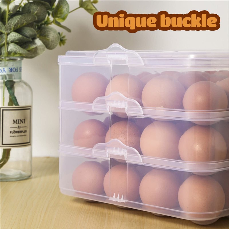 72 Eggs Holder,3-Layer Deviled Egg Tray with Lid,Egg Containers for