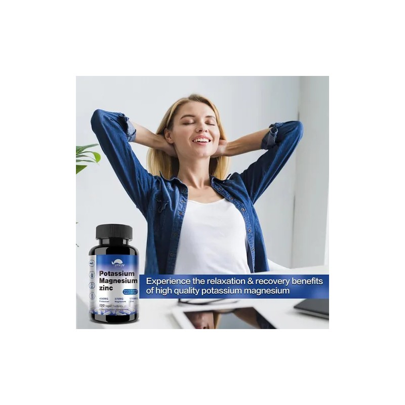 Potasio + Magnesio + Zinc Con 120capsulas Vpkin Hecho En