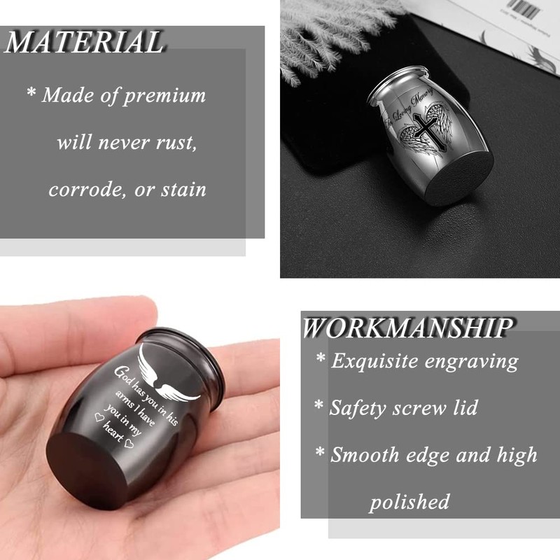 Aluminium Mini Urns - Set of 8, Color Small Keepsake