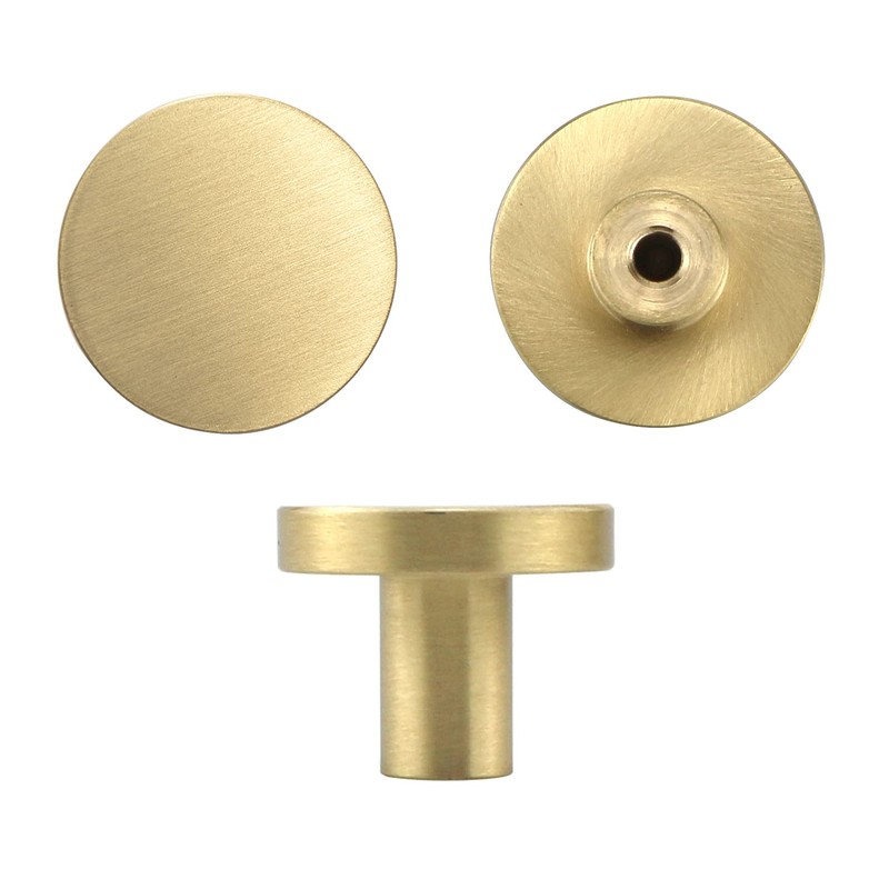 Lemiyoo 10 Sets Solid Brass Door Knobs, Round Drawer Handles,