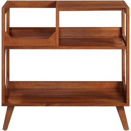 Crosley Furniture Asheville Mid-Century Modern Media Console Record Player Stand, Storage for Vinyl Records, Medium, Walnut