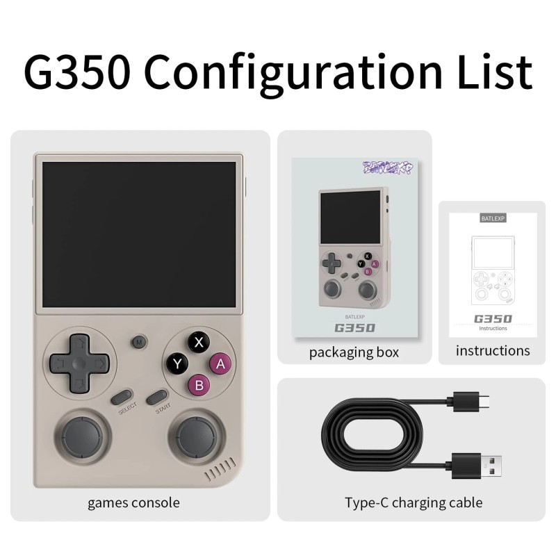 BATLEXP G350 Retro Handheld Game Console Linux System 20+Emulators Pre-Installed