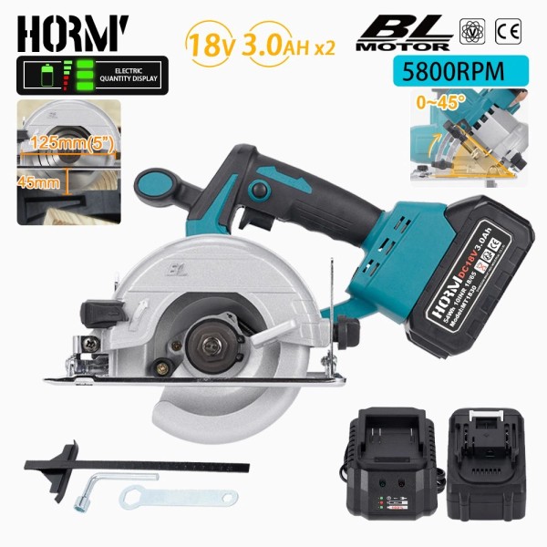 HORMY 18V Cordless Circular Saw with Battery and Charger for