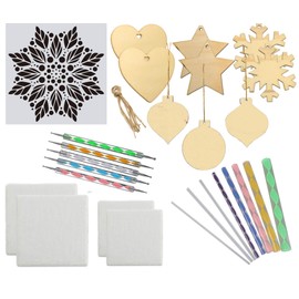 Charmed By Dragons Dot Painting Tools for Mandalas - Starter Kit - Canvas and Wood Ornaments to Paint - in Gift Box (27 Piece Craft Set)