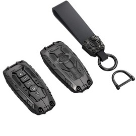 Savzokiw Heavy Metal Key Fob Cover Case Protector for Ford, Keychain, Accessories for Ford Smart Key 3 4 5 Buttons Protector