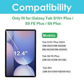 ProCase 2 Pack Screen Protectors for Galaxy Tab S10 Plus/S9 Plus /S9 FE Plus 12.4 Inch, 9H Hardness HD Clear Tempered Glass Film Guard