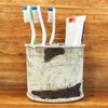 Rustic Black Bear and Cub Toothbrush and Toothpaste Holder –