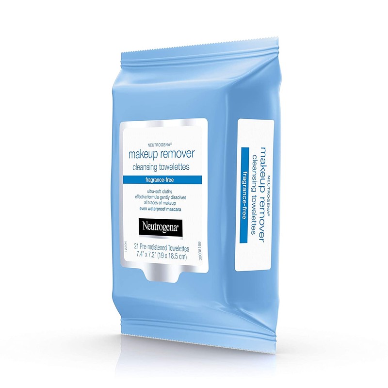Neutrogena Makeup Remover Cleansing Towelettes, Fragrance Free, 21 ct