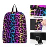 senya Backpack Travel Rucksack, Leopard Print Cheetah Neon Gradient Lightweight