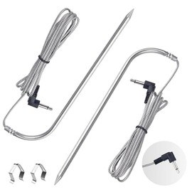 HEATFOUNDER 2pcs Replacement Meat Probe Compatible with Pitboss Traeger Grills Temperature Probe Stainless Steel Replacement for Temperature Probe