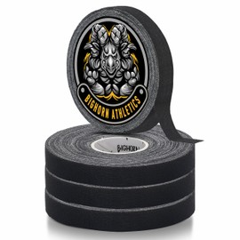 Bighorn Athletics Premium Finger Tape, Toe Tape, & Sports Tape | 4 Rolls Finger Tape, Climbing Tape, Wrestling Tape, & Football Tape | Athletic Tape for Injuries & Joint Stability (0.5-Inch, Black)