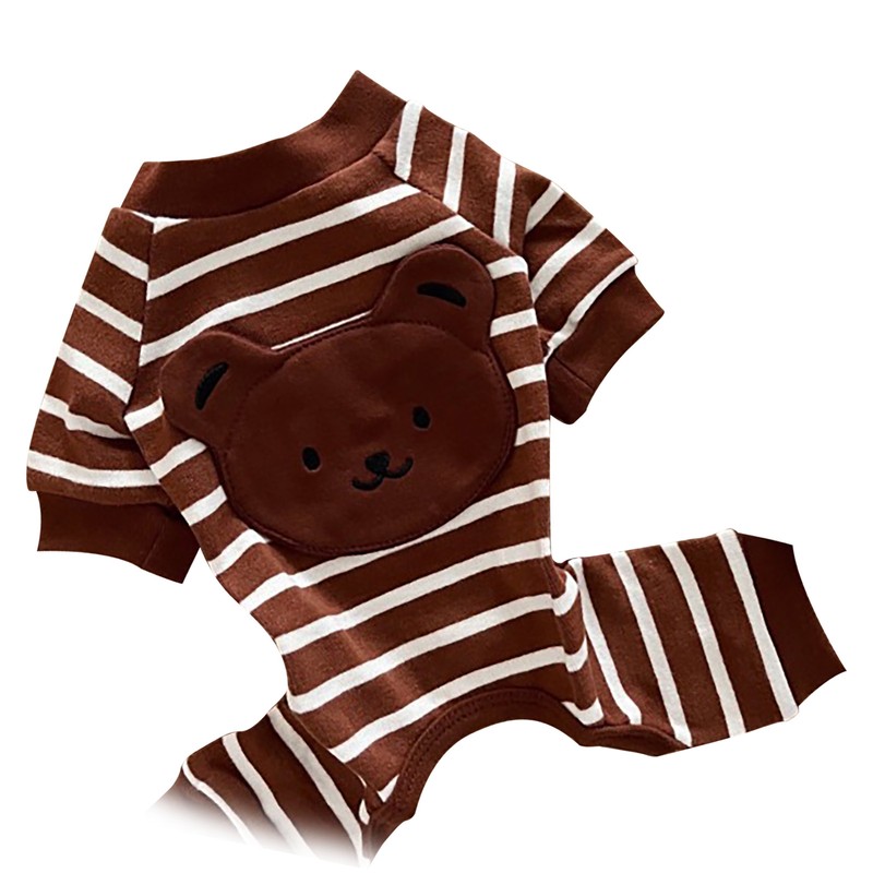 Dog Pajamas Striped Soft Warm Comfortable Fashionable 4 Legs Pet