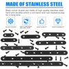 Glarks 20 Sets 60mm Flat Straight Corner Brace Black Metal