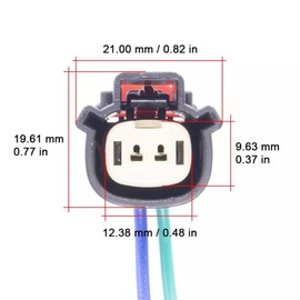 D24E2 Fog Light Lamp Left and Right Front Connector Wire Plug Pigtail Wiring Harness Compatible with Chevy Silverado 1500 LD 2016 2017 2018 2019 16 17 18 19 Replacement for 84000614, 84000613