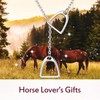 FANZE Double Horse Stirrup Lariat Necklace Y Style Layered Horseshoe