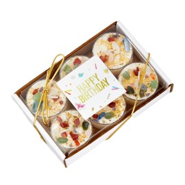 Happy Birthday Candle by New Moon Beginnings - Intention & Manifestation - Birthday Wish Candle - Crystal & Herb Candles - Aromatherapy Candles - soy candle (6 Pack tealights)