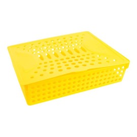 Premier Stationery Premto A4 Heavy Duty File Storage Basket with Durable hinged lid and Side Handles. Sunshine Colour.