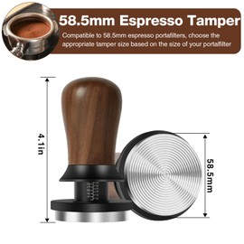 PUSEE 58.5mm Espresso Coffee Tamper - Premium Barista Coffee Tamper, Constant 30lb Calibrated Double Spring Stainless Steel Ground Espresso Tamper,Fits for All 58mm Portafilters,Espresso Accessories