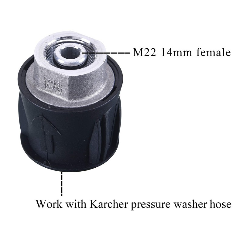 YUET High Pressure Washer Quick-Fitting Pipe Coupling M22F to Nilfisk