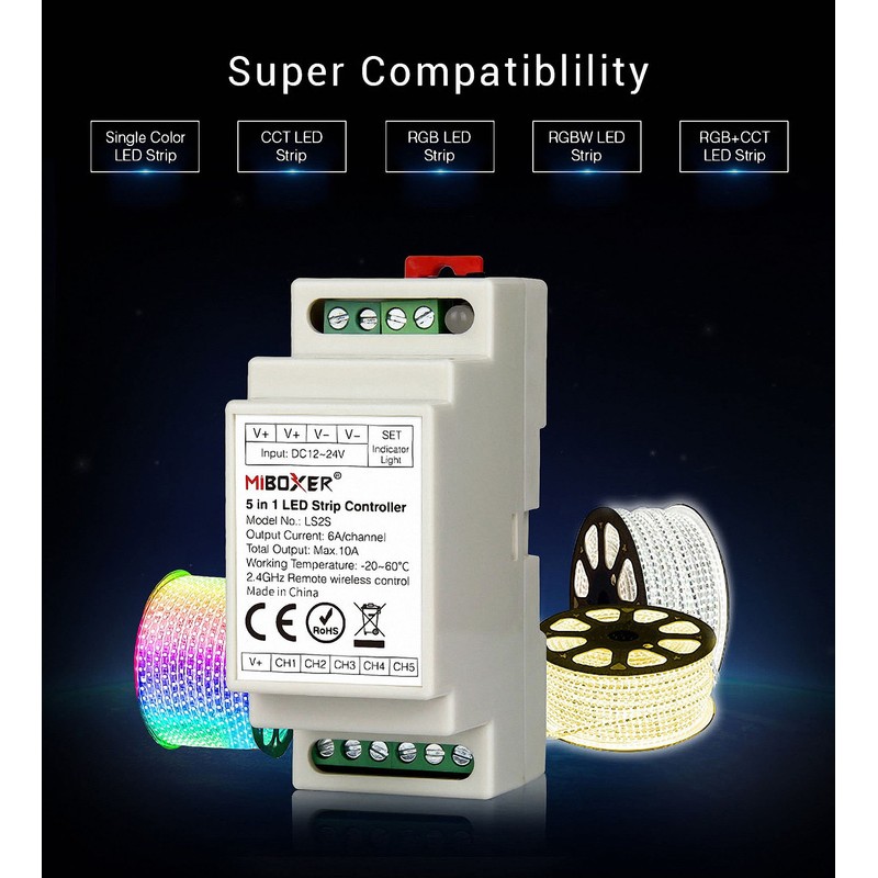 Miboxer Milight Controller 2.4G DIN Rail Controller 5 in 1