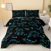 QOOMO Jurassic Dinosaur Kids Bedding Set, Black, Twin Size