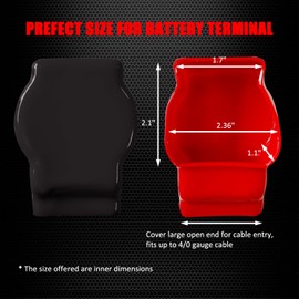 Ampper Top Post Flexible Battery Terminal Cover, Battery Terminal Clamp Insulator Protector W/Washers for Car, Vehicle, RV and Boat (Military Spec, 4 Sets)