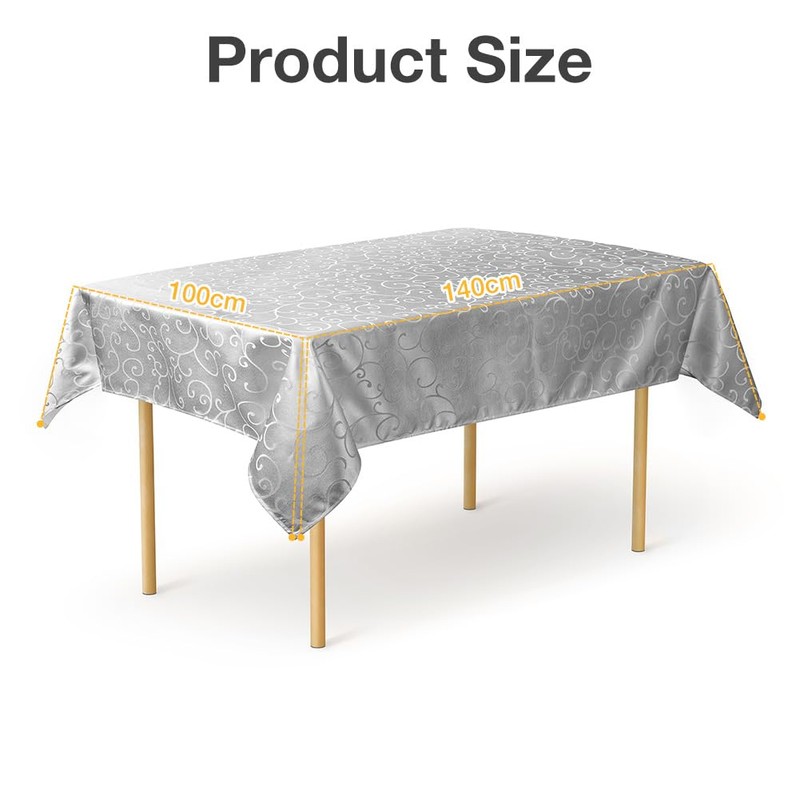 AMFUN Rectangle Tablecloth, 100x140 cm Polyester Jacquard Tablecloth, Damask Table