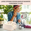 Large Capacity Travel Makeup Bag, Woven Leather Makeup Bag, Waterproof
