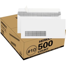 500 Pack #10 Single Left Window SELF Seal Security Envelopes, Designed for QuickBooks Invoices & Business Statements, Computer Printed Checks Peel and Seal Flap, Size 4-1/8 x 9-1/2 Inches, 24 LB