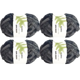 DDL&HEXI 4 Pack Super Chenille Chunky Yarn, Blanket Making Kit, Jumbo Knitting Yarn, 4x8oz (226g) per Bag, Soft Polyester Yarn for Crochet, Knitting, and DIY Projects (213-4)