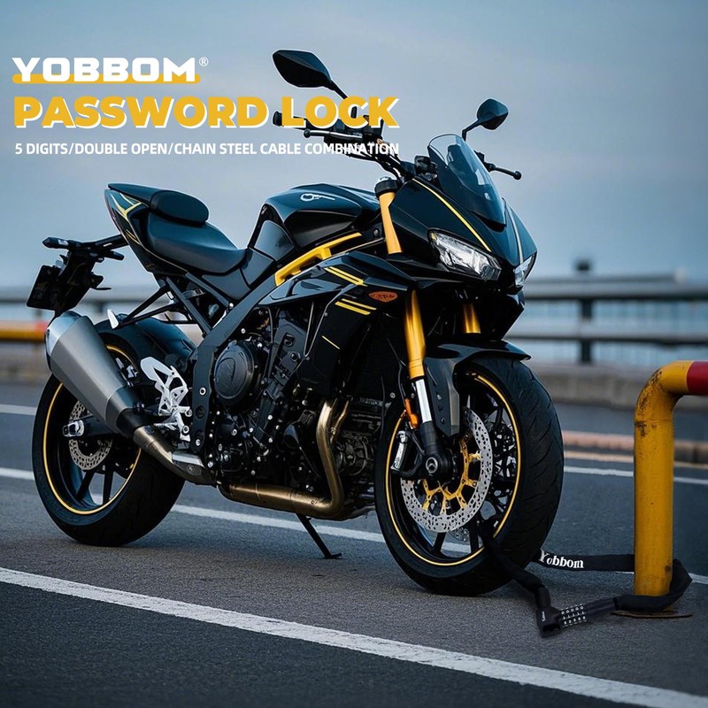 Yobbom Heavy Duty Chain Lock & Combo Cable Lock with