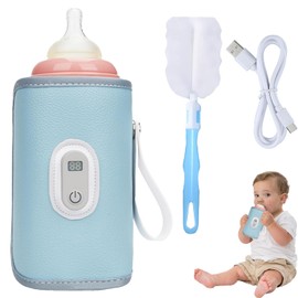 Portable USB Baby Bottle Warmer, Bottle Warmer Baby with LCD Display, Temperature Portable Bottle Warmer, USB Charging Bottle Warmer, Bottle Warmer on the Go Suitable for All Bottles