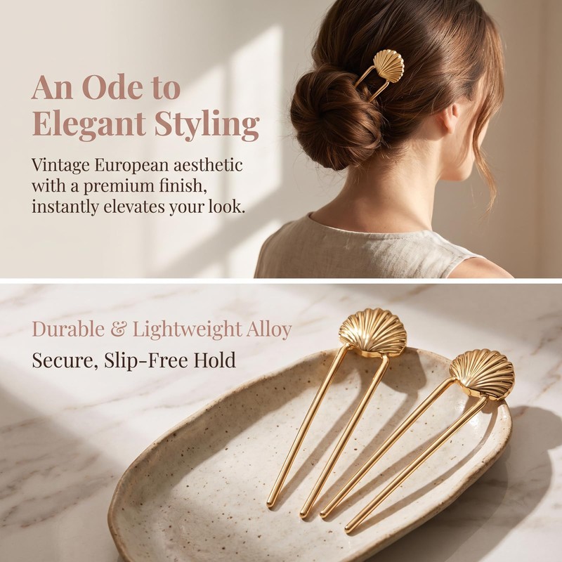 Elegant French Hair Pin for Women,U Shaped Metal Hair Fork
