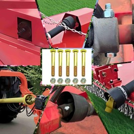 Grade 5 Shear Bolts 1/2" x 3-1/2" for Rotary Cutter,Tractor Gearbox,by Color Galvanization with Nylon Lock Nut Kit,by Metalsuberg .(5pcs Pack)