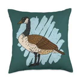 Canadian Goose, Bird Watcher, Birder, Animal Lover Vegan Throw Pillow