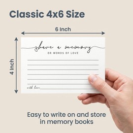 YUBAIHUI Share a Memory Cards 4x6 inch – 50 Pack Memory Cards for Celebration of Life, Funeral, Memorial, Bridal Shower, Birthday & Graduation, Minimalist Keepsake Cards for Guests