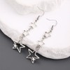 Boho Silver Star Drop Dangly Earrings for Women, Statement Retro