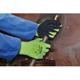 MAPA Professional TempDex 710 Nitrile Thermal Gloves with High Mobility and Thermal Protection, for Use in Ceramic/Plastic and Construction, Yellow, Size 11 (1 Pair), Thermal Gloves