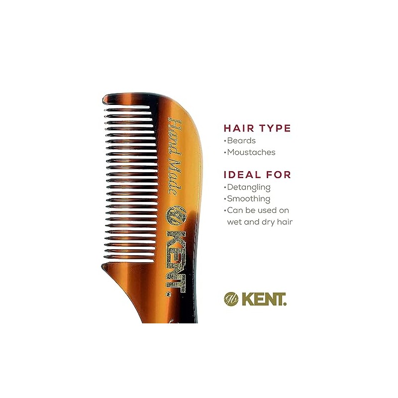 Kent The Hand Made Comb for Beard and Moustache, Sawcut