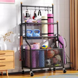 소도구 정리함 철제 필라테스 수납 블랙 용품 틈새 요가매트 [9. 슈프림 에디션 화이트] Small Equipment Organizer Metal Pilates Storage Black Items Gap Yoga Mat [9. Supreme Edition White]