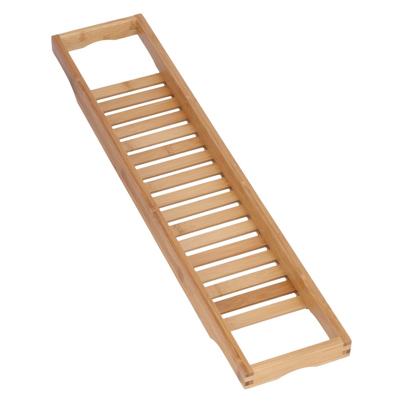 Bamboo Bathtub Tray Simple Durable Bathtub Rack Book Wine Holder