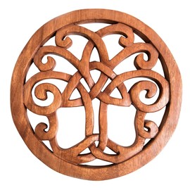 Windalf Wall Decoration Wooden Picture Varuna Diameter 25 cm Celtic Tree of Life Handmade Wood